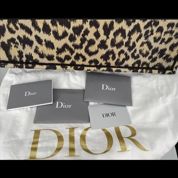 Christian Dior Mizza Book Tote Large Bag Canvas Beige Leopard pattern 50-MA-1201 - Picture 3 of 16